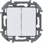 Выключатель двухклавишный Legrand Inspiria для скрытого монтажа, цвет "Белый", номинальный ток 10 А, напряжение ~250В.