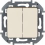Выключатель двухклавишный Legrand Inspiria для скрытого монтажа, цвет "Слоновая кость", номинальный ток 10 А, напряжение ~250В.