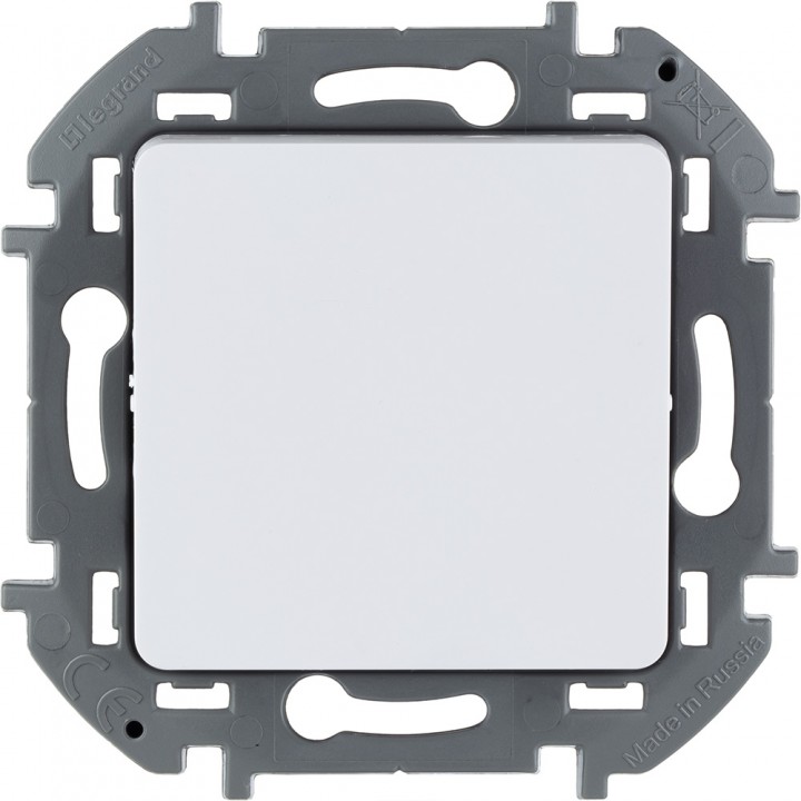Переключатель кнопочный одноклавишный Legrand Inspiria для скрытого монтажа, цвет "Белый", номинальный ток 6 А, напряжение ~250В
