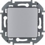 Переключатель кнопочный одноклавишный Legrand Inspiria для скрытого монтажа, цвет "Алюминий", номинальный ток 6 А, напряжение ~250В