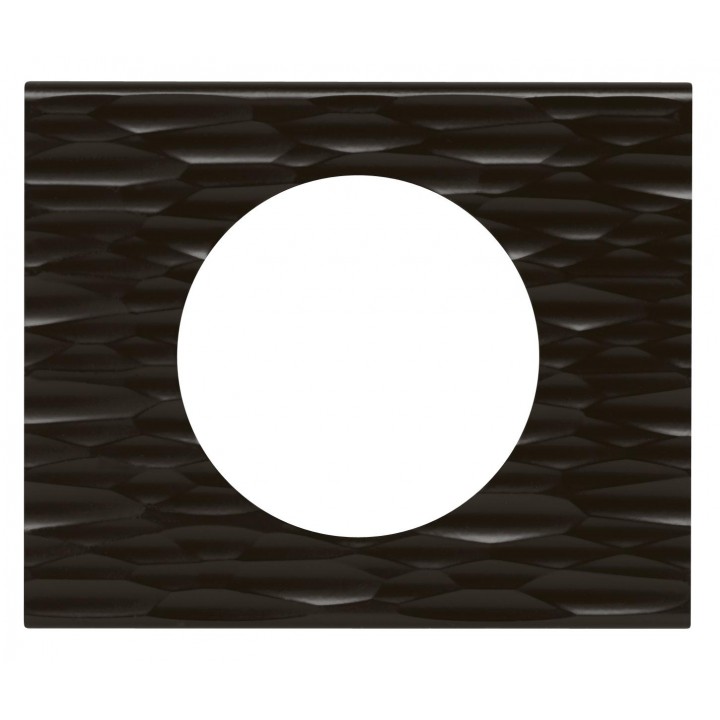 069021  Рамка 1-я, corian черный рифленый, универсальная Celiane Legrand
