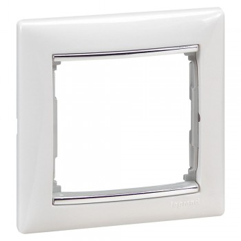 L770491 Рамка 1п Белый/Серебр Valena 