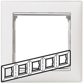 L770495 Рамка 5п гор Белый/Серебр Valena 