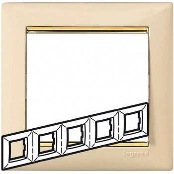 L774155 Рамка 5п гор Сл.кость/Зол Valena 