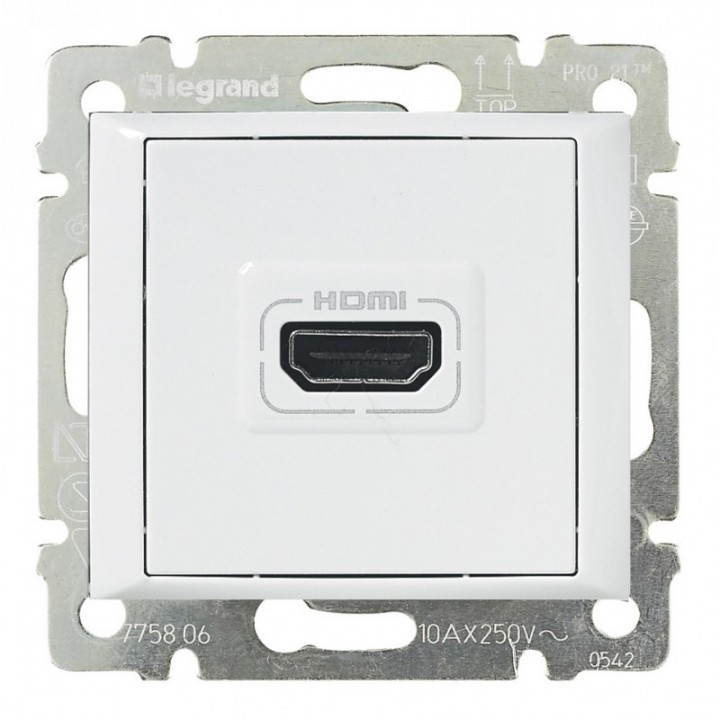 770085 Розетка мультимедийная Audio/video HDMI, белый Legrand