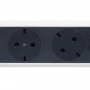 Удлинитель с заземлением Legrand 4 розетки с кабелем 1,5 м., с кнопкой включения и поворотным основанием, цвет: бело-черный