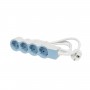 Удлинитель с заземлением Legrand 4 розетки с кабелем 1,5 м., цвет: бело-голубой